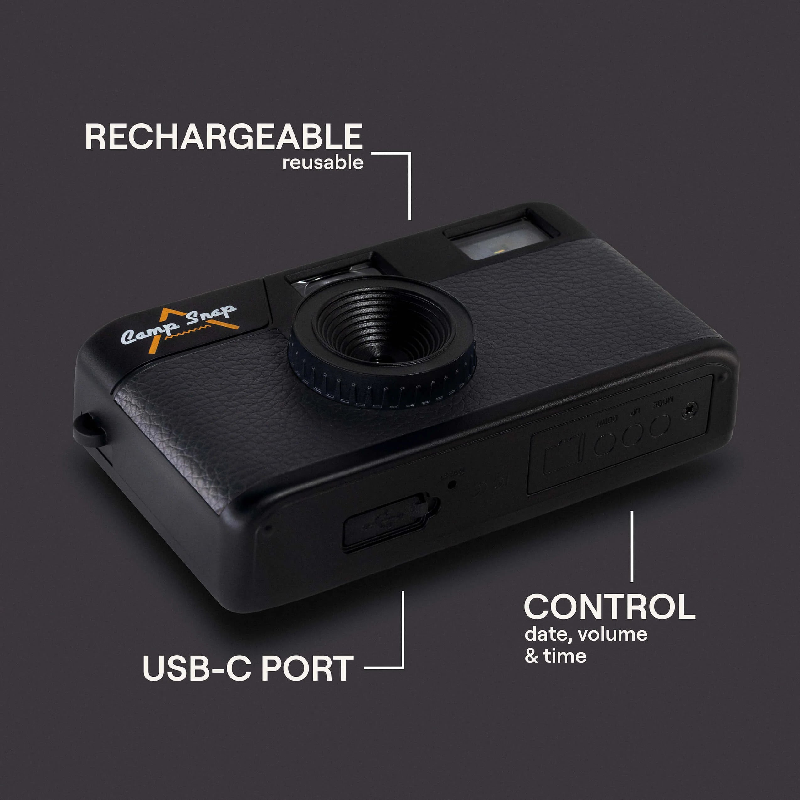 Camp Snap Screen-Free Digital Camera (Stealth Black) – YM Camera