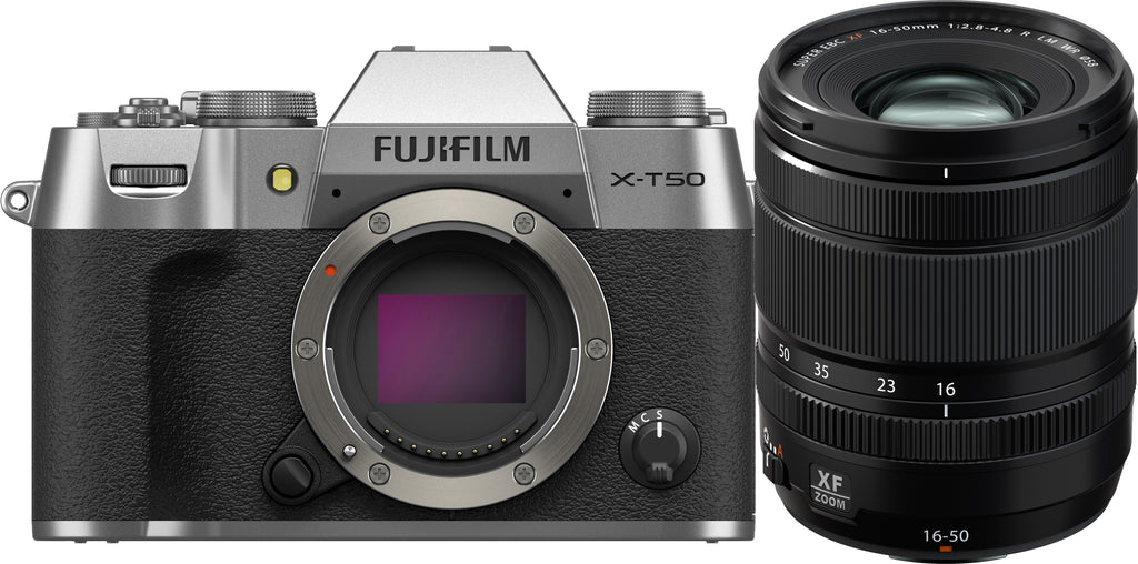 Fujifilm X-T50 Mirrorless Digital Camera with XF 16-50mm F2.8-4.8 R LM WR Lens (Silver)