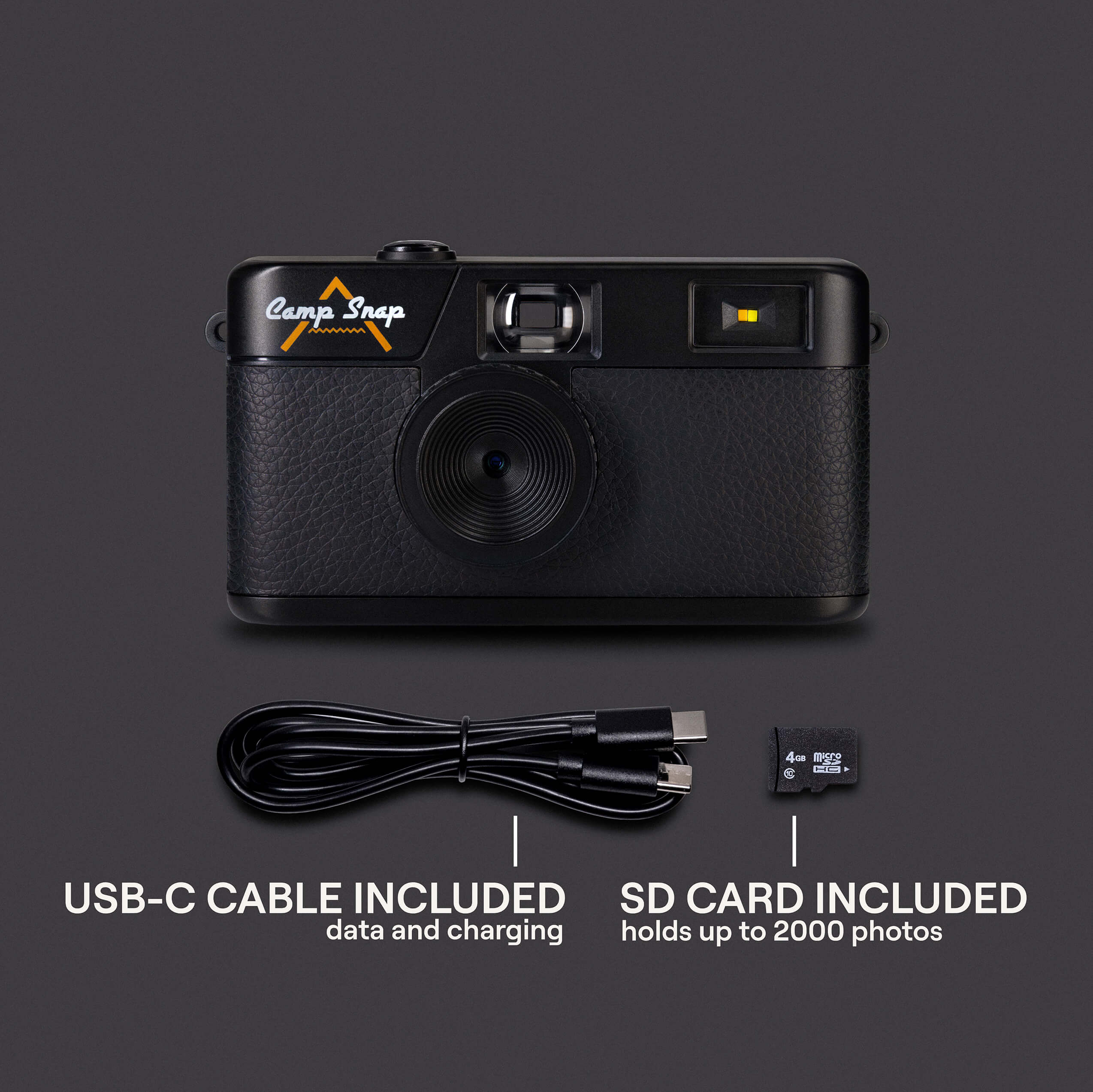Camp Snap Screen-Free Digital Camera (Stealth Black) – YM Camera