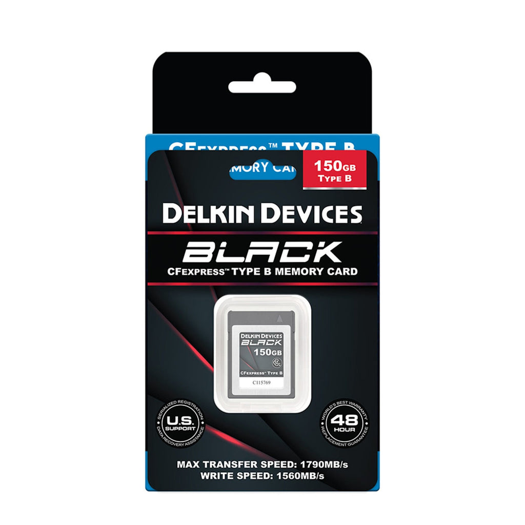 Delkin Devices 150GB Black CF Express Type B Memory Card + USB 3.2 Reader Bundle