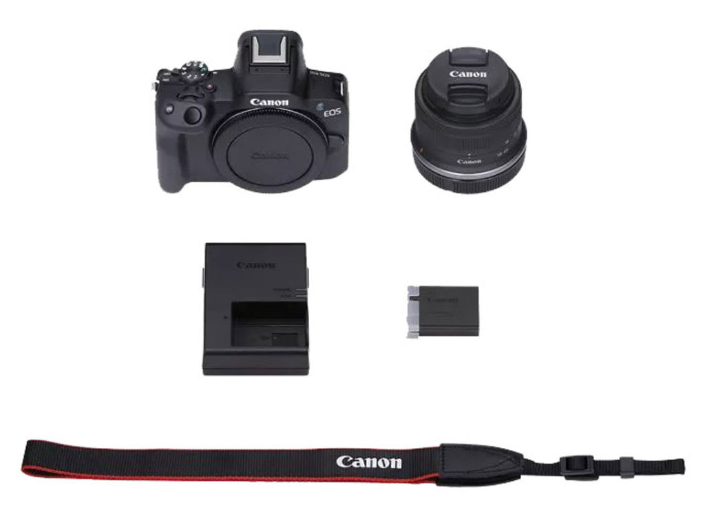 Canon EOS R50 Mirrorless Camera with 18-45mm f/4.5-6.3 Lens (Black)