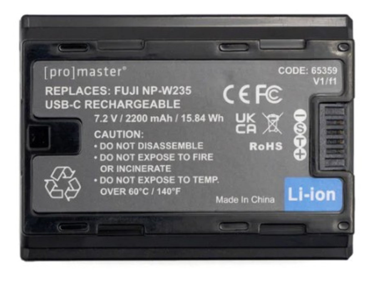 Promaster Li-ion Battery for Fujifilm NP-W235 with USB-C Charging