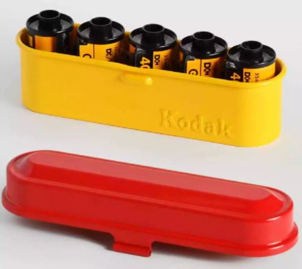 Kodak Steel 135mm Film Case (Red Lid/Yellow Body)