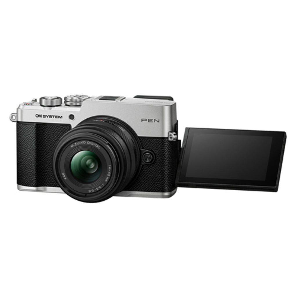 OM System PEN Silver Mirrorless Camera with 14-42mm f/3.5-5.6 Lens