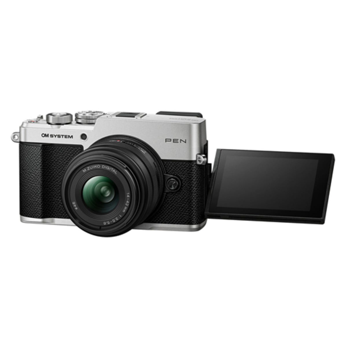 OM System PEN Silver Mirrorless Camera with 14-42mm f/3.5-5.6 Lens