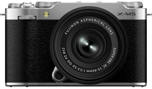Fujifilm X-M5 Mirrorless Camera with XC 15-45mm F3.5-5.6 OIS PZ Lens (Silver)