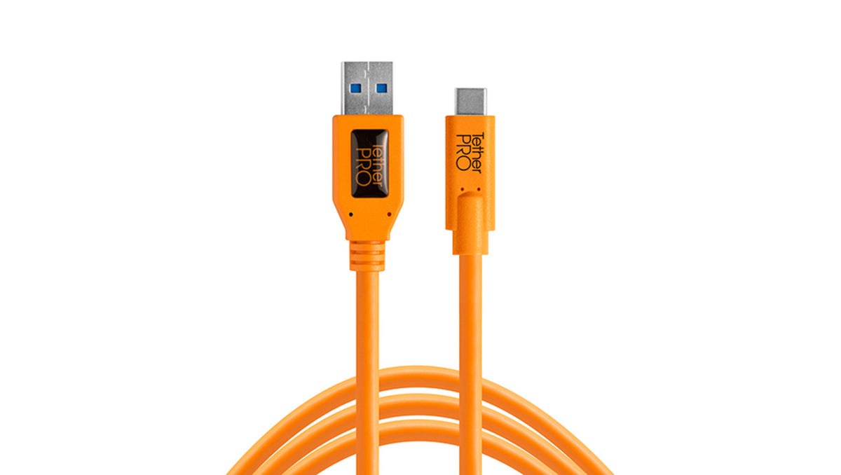 Tether Tools TetherPro Straight USB to USB-C 15' (Orange)