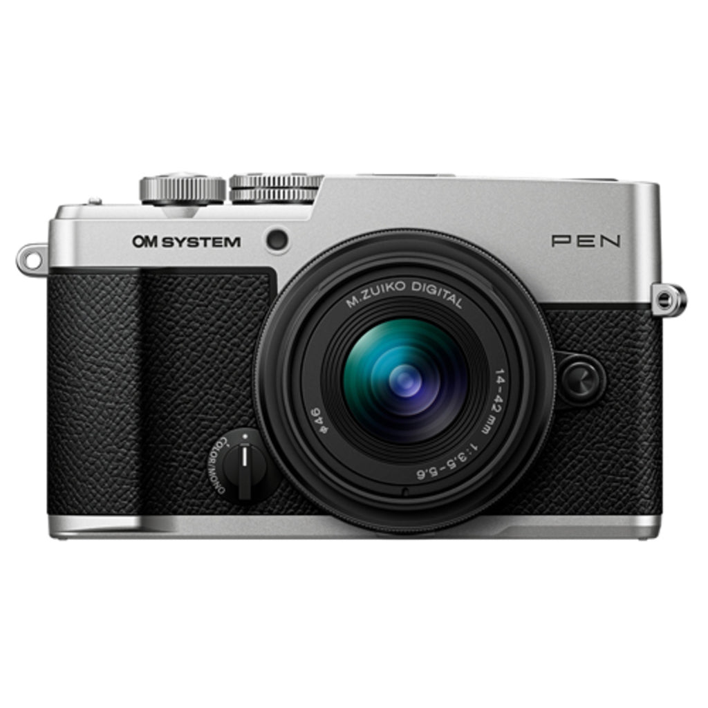 OM System PEN Silver Mirrorless Camera with 14-42mm f/3.5-5.6 Lens