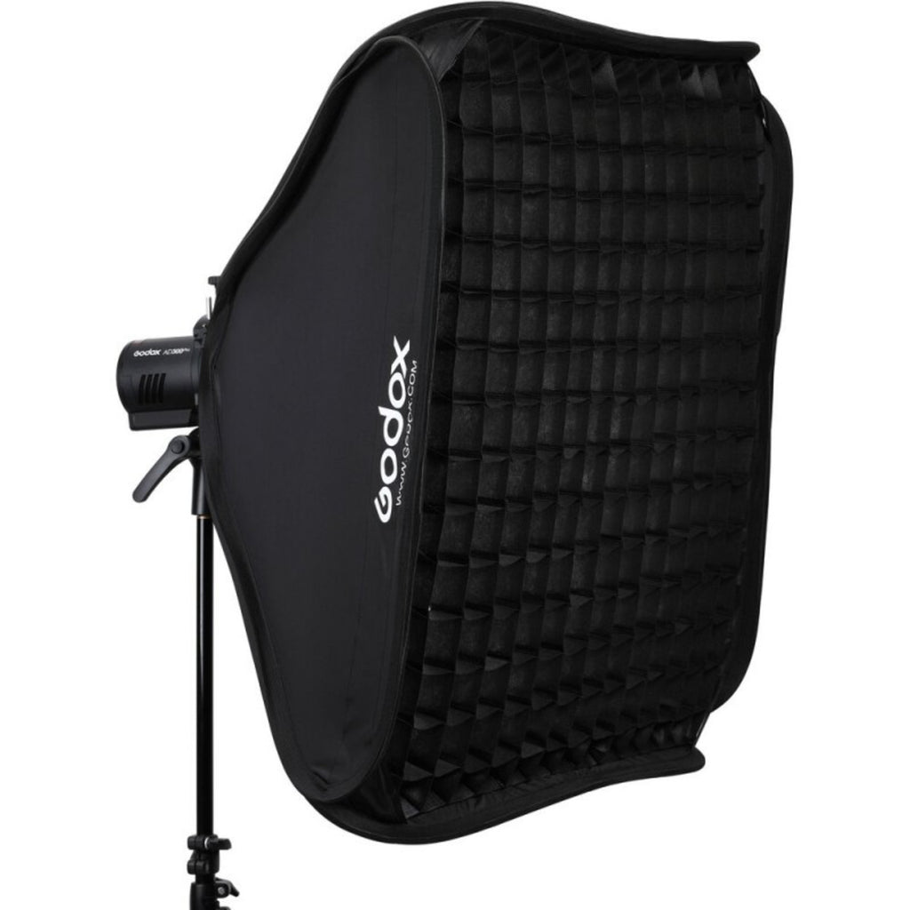 Godox S2 Speedlite Bracket with Softbox, Grid & Carrying Bag Kit (23.6 x 23.6")