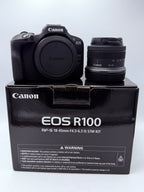 Used Canon R100 w/ RF-S 18-45mm f/4.5-6.3 IS STM Kit Lens