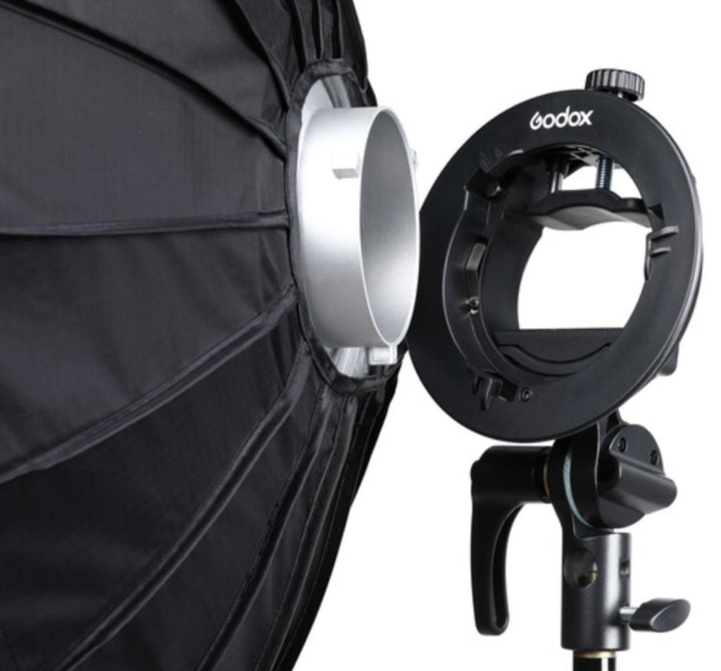 Godox S2 Speedlite Bracket with Softbox, Grid & Carrying Bag Kit (31.5 x 31.5")