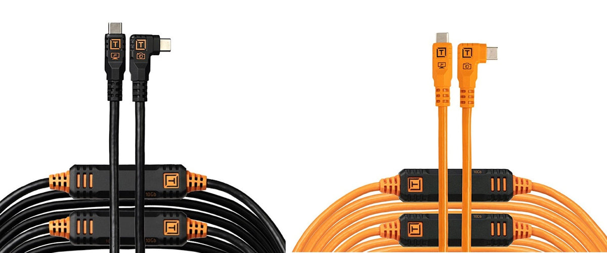 Tether Tools TetherPro Straight USB-C to Right USB-C 10G Optima 15' (Black)