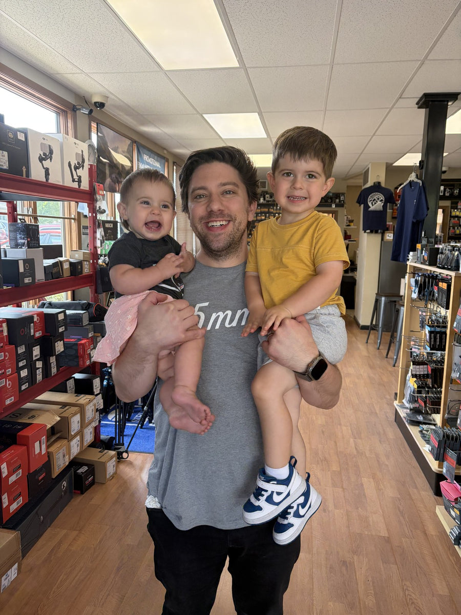 Robby with Bennett and Aubrey in the store