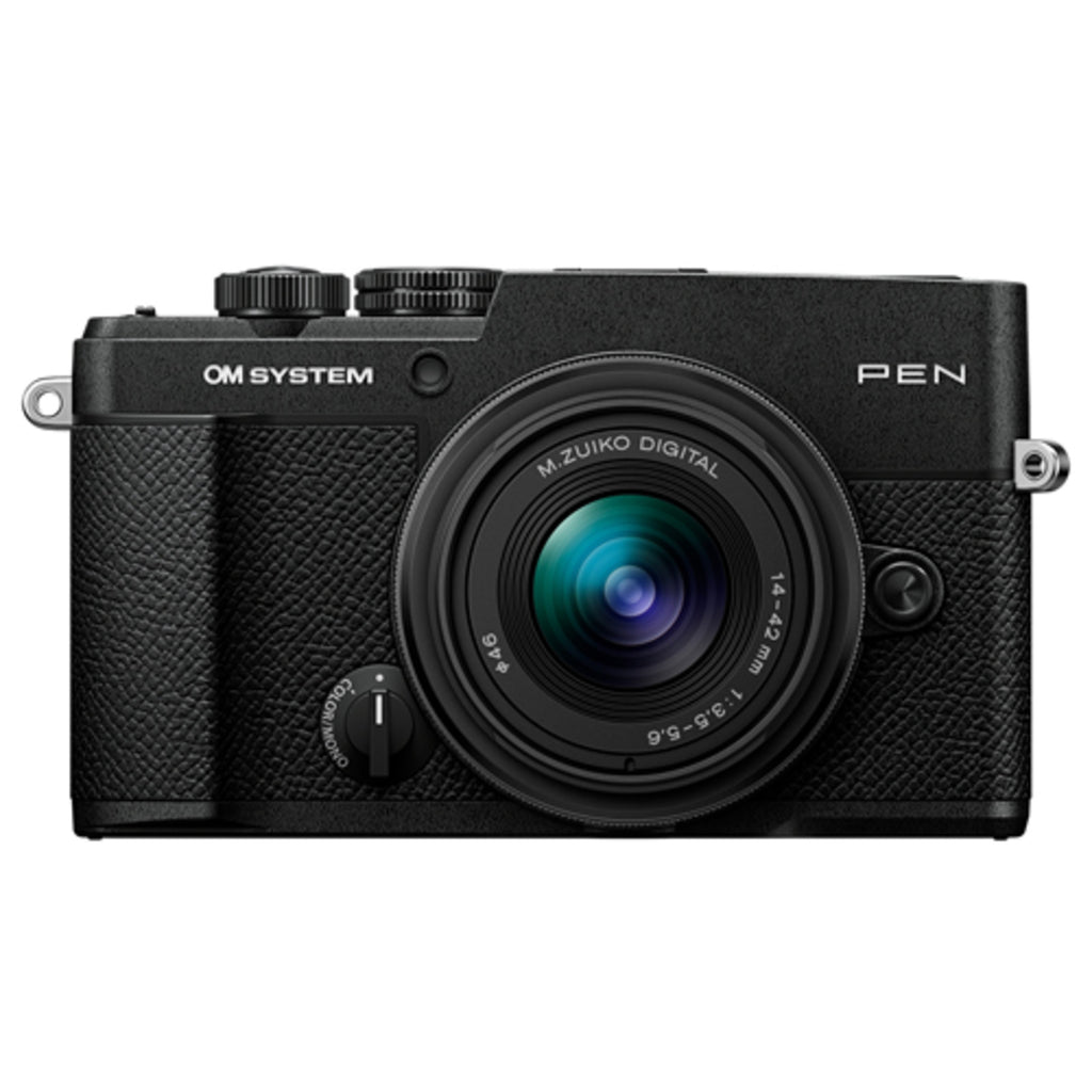 OM System PEN Black Mirrorless Camera with 14-42mm f/3.5-5.6 Lens