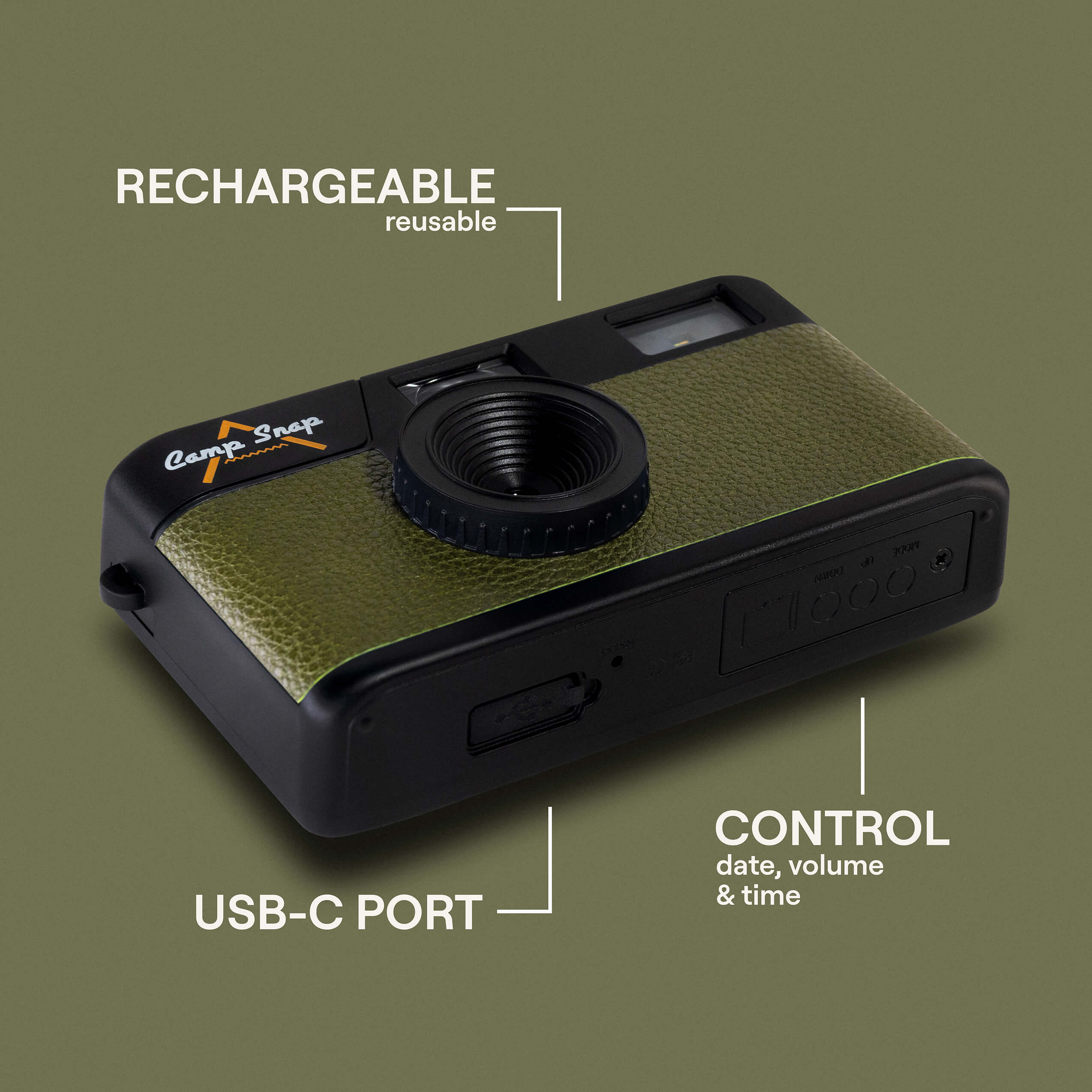 Camp Snap Screen-Free Digital Camera (Forest Green ) – YM Camera